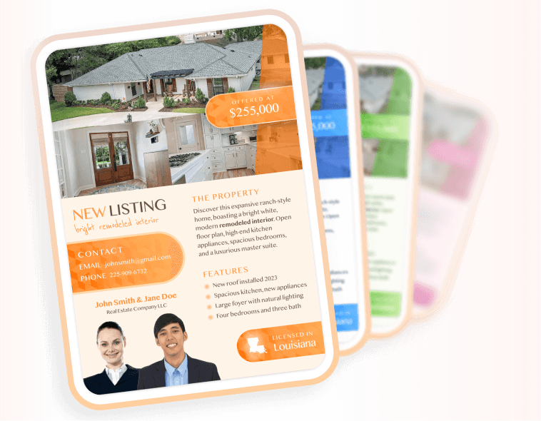 Gallery of professionally curated real estate marketing designs