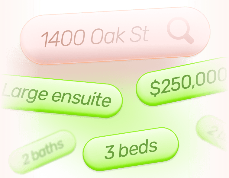 Example of smart auto-fill populating property details into a marketing design