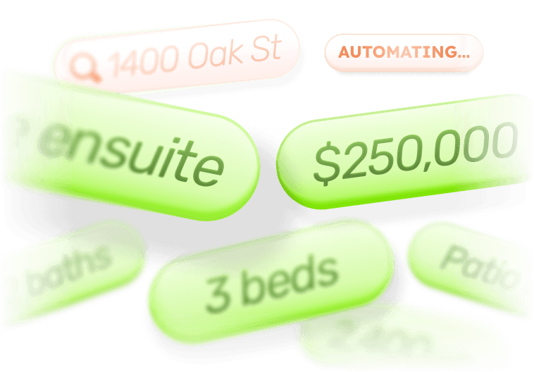 Example of smart auto-fill populating property details into a marketing design